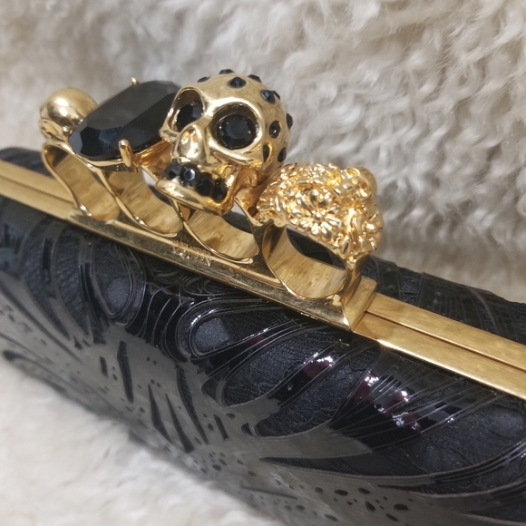 McQueen Knuckle Box Chiffon Clutch - Picture 3 of 9